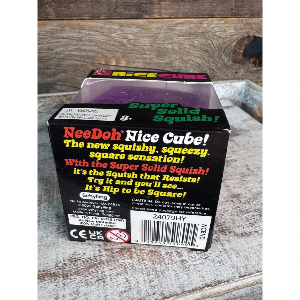 Schylling NeeDoh Nice Cube VIRAL Purple Squishy Stress Toy Brand New In Box NIB